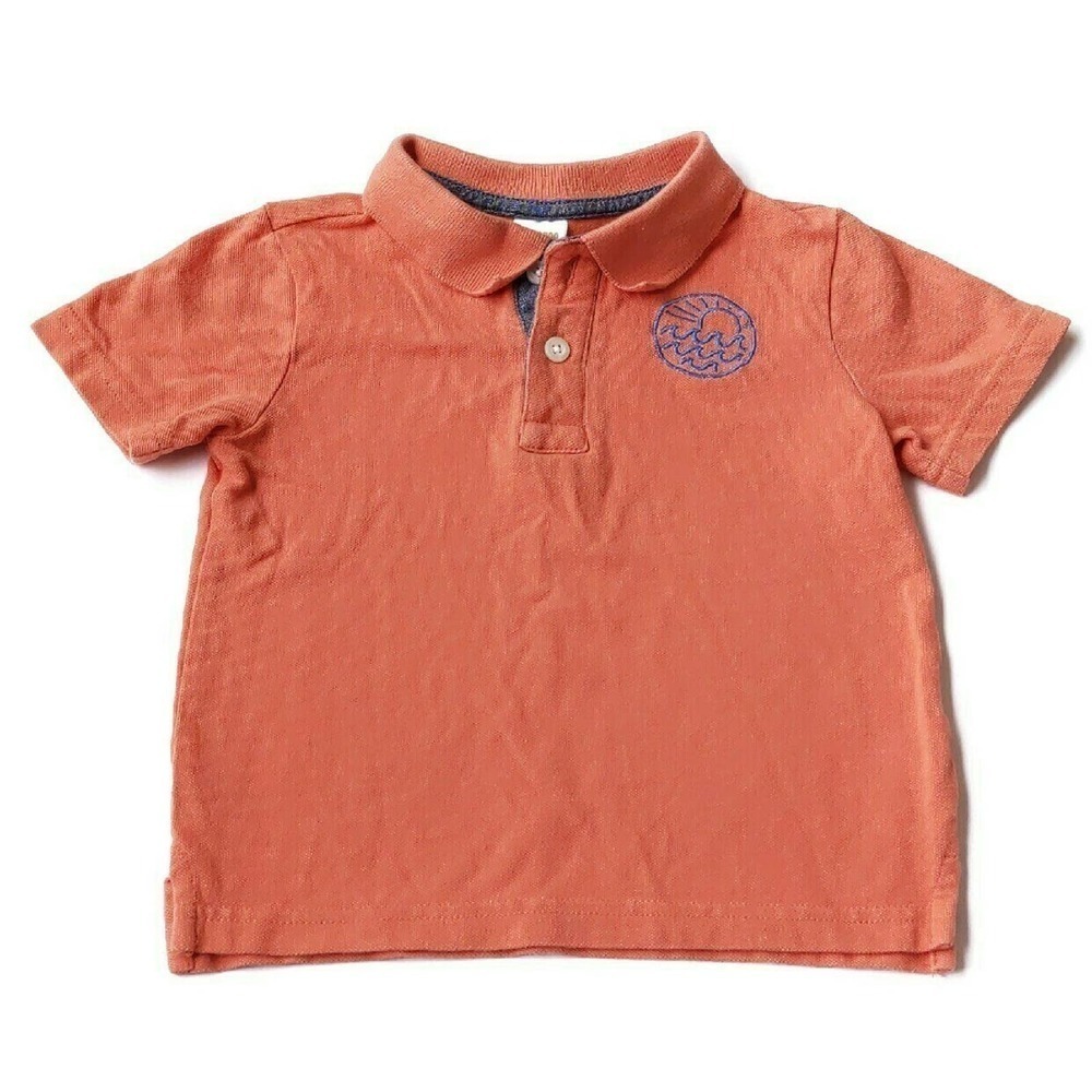 Gymboree Orange Pique Polo 2T Cotton Chambray